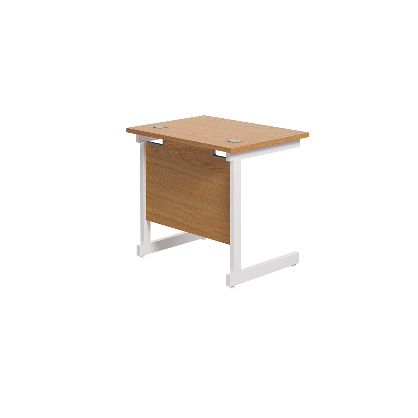 Jemini Single Rectangular Desk 800x600x730mm Nova Oak/White KF800363