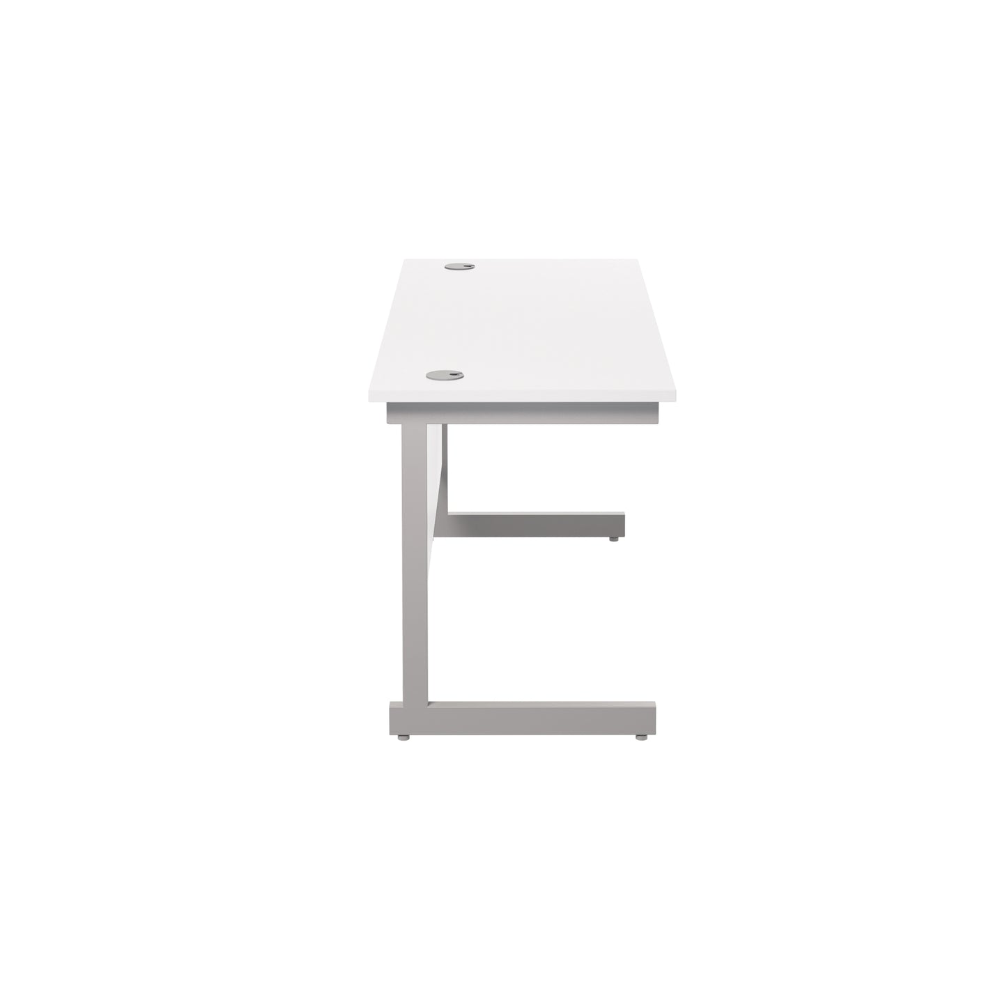 Jemini Single Rectangular Desk 1200x600x730mm White/Silver KF800431