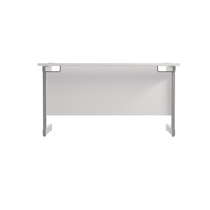 Jemini Single Rectangular Desk 1200x600x730mm White/Silver KF800431