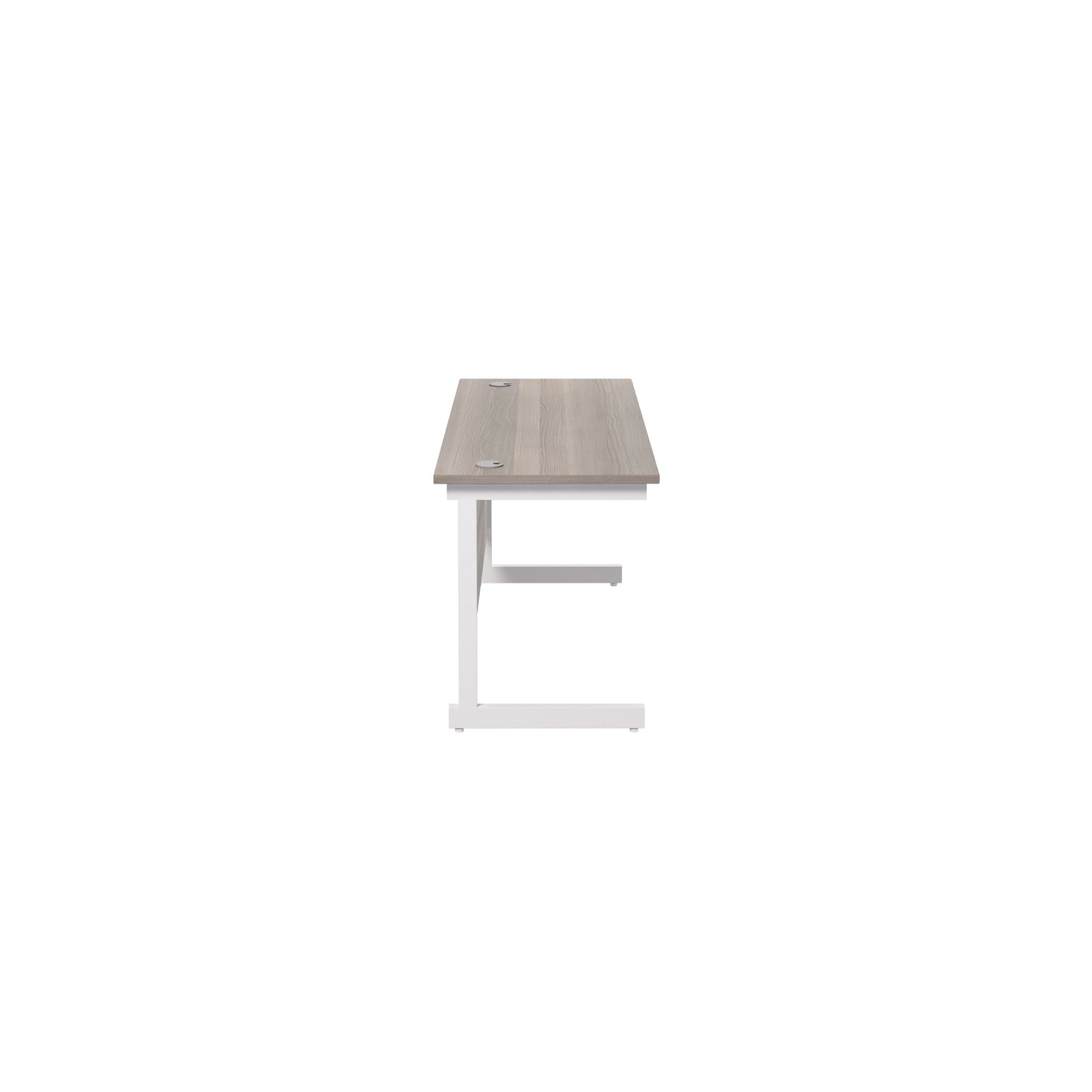 Jemini Single Rectangular Desk 1200x600x730mm Grey Oak/White KF800475