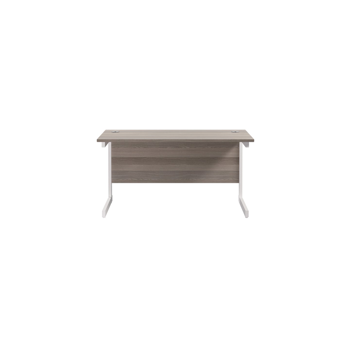 Jemini Single Rectangular Desk 1200x600x730mm Grey Oak/White KF800475