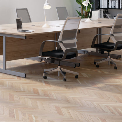 Jemini Single Rectangular Desk 1200x600x730mm Grey Oak/White KF800475