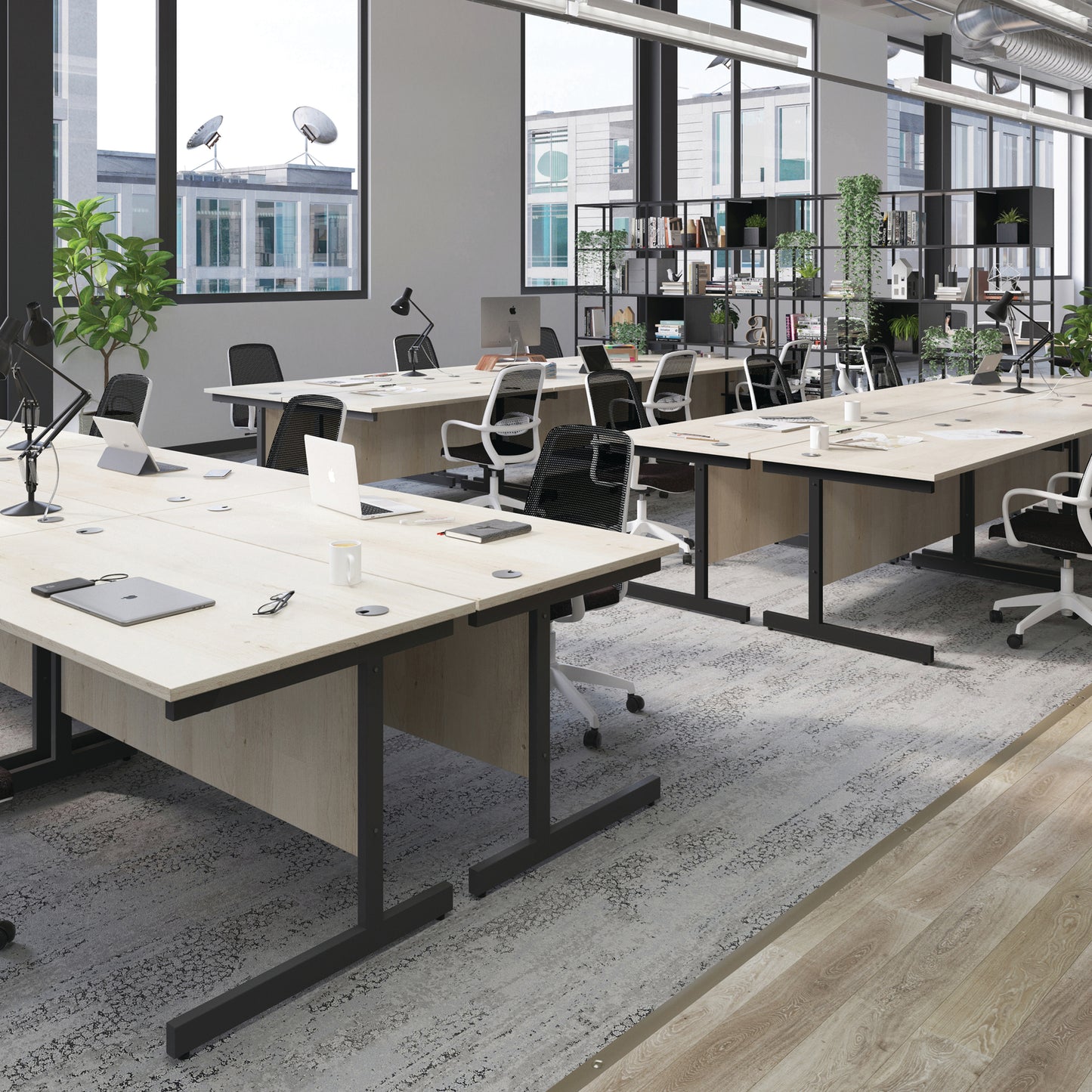 Jemini Single Rectangular Desk 1200x600x730mm White/White KF800497