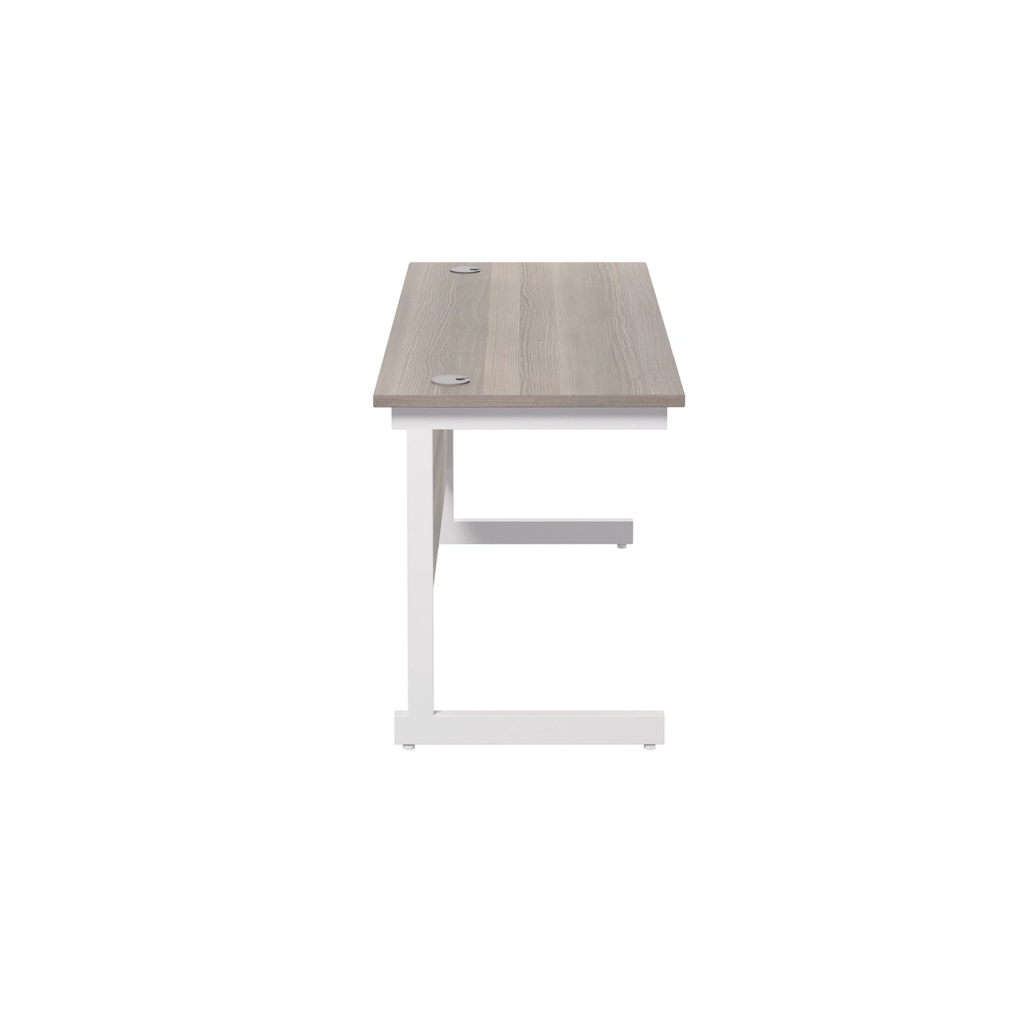 Jemini Single Rectangular Desk 1400x600x730mm Grey Oak/White KF800593