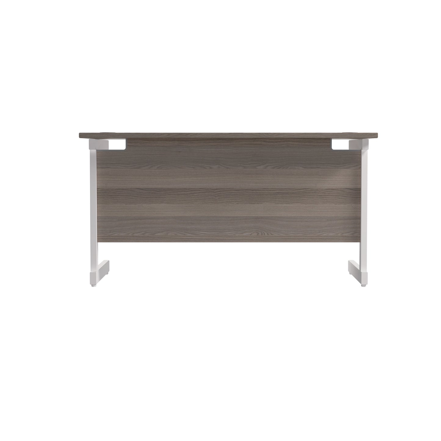 Jemini Single Rectangular Desk 1400x600x730mm Grey Oak/White KF800593