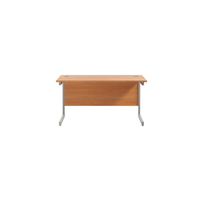 Jemini Single Rectangular Desk 1400x600x730mm White/White KF800614