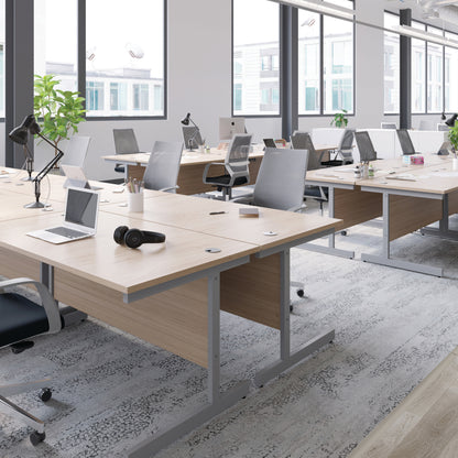Jemini Single Rectangular Desk 1400x600x730mm White/White KF800614