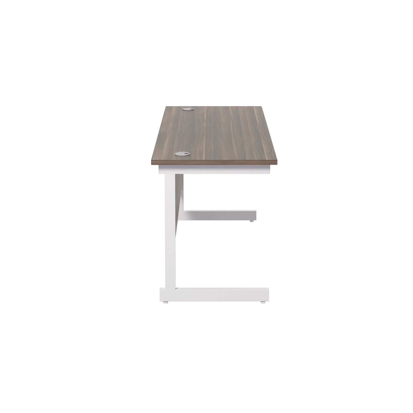 Jemini Single Rectangular Desk 1400x600x730mm Dark Walnut/White KF800632