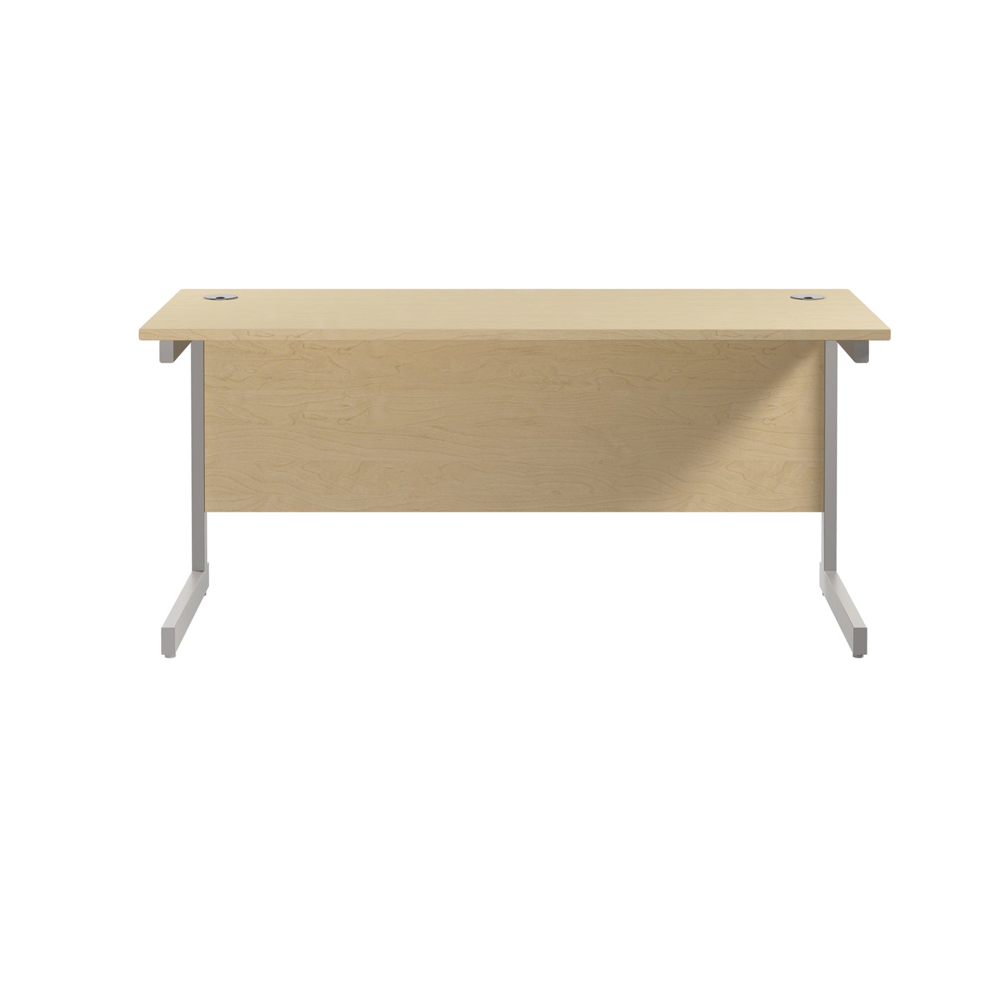 Jemini Single Rectangular Desk 1800x600x730mm Maple/Silver KF800809