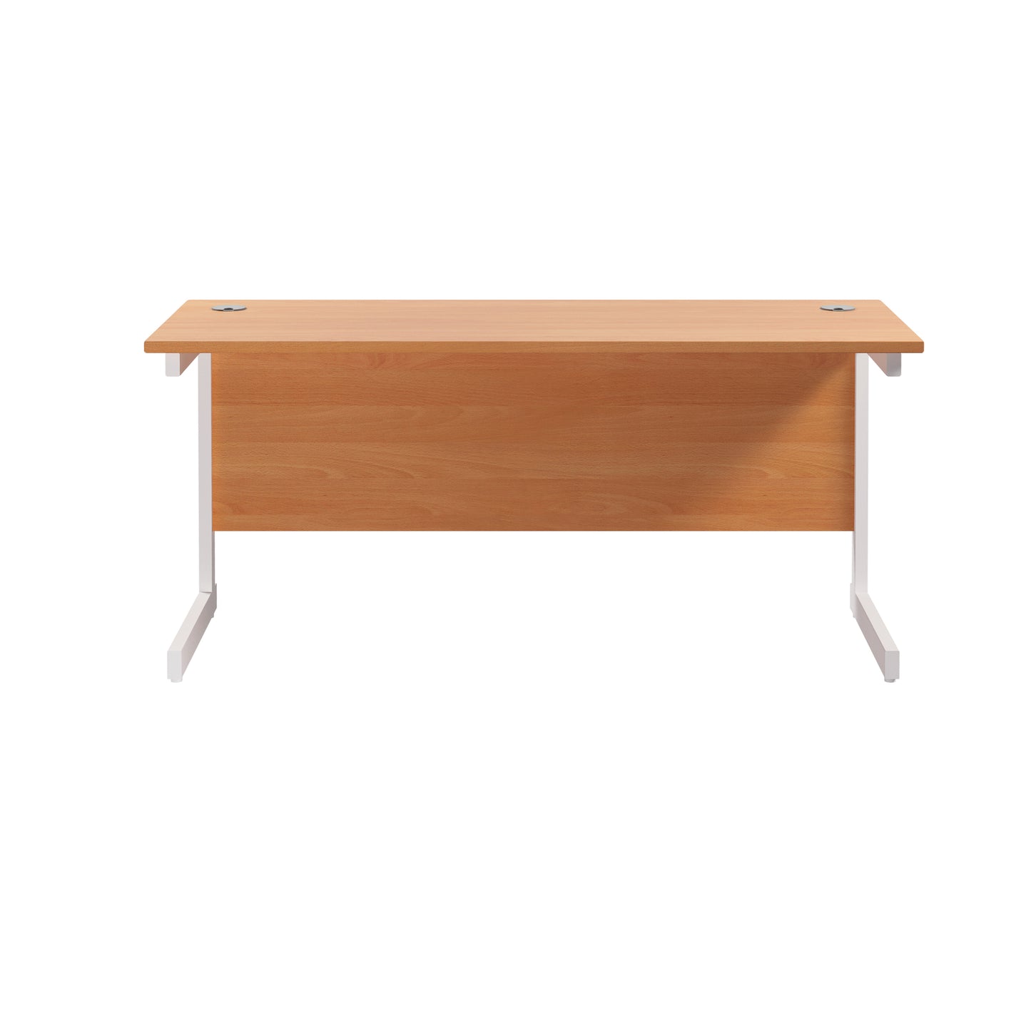 Jemini Single Rectangular Desk 1800x600x730mm Beech/White KF800821