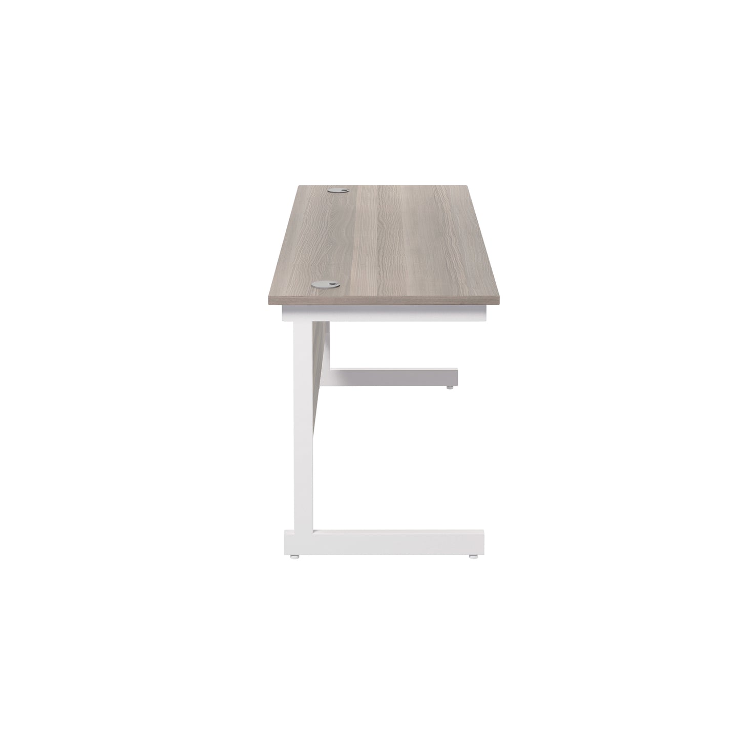Jemini Single Rectangular Desk 1800x600x730mm Grey Oak/White KF800834