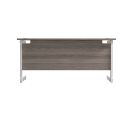 Jemini Single Rectangular Desk 1800x600x730mm Grey Oak/White KF800834