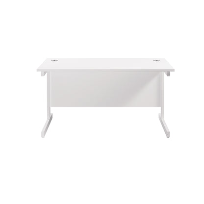 Jemini Single Rectangular Desk 1200x800x730mm White/White KF801099