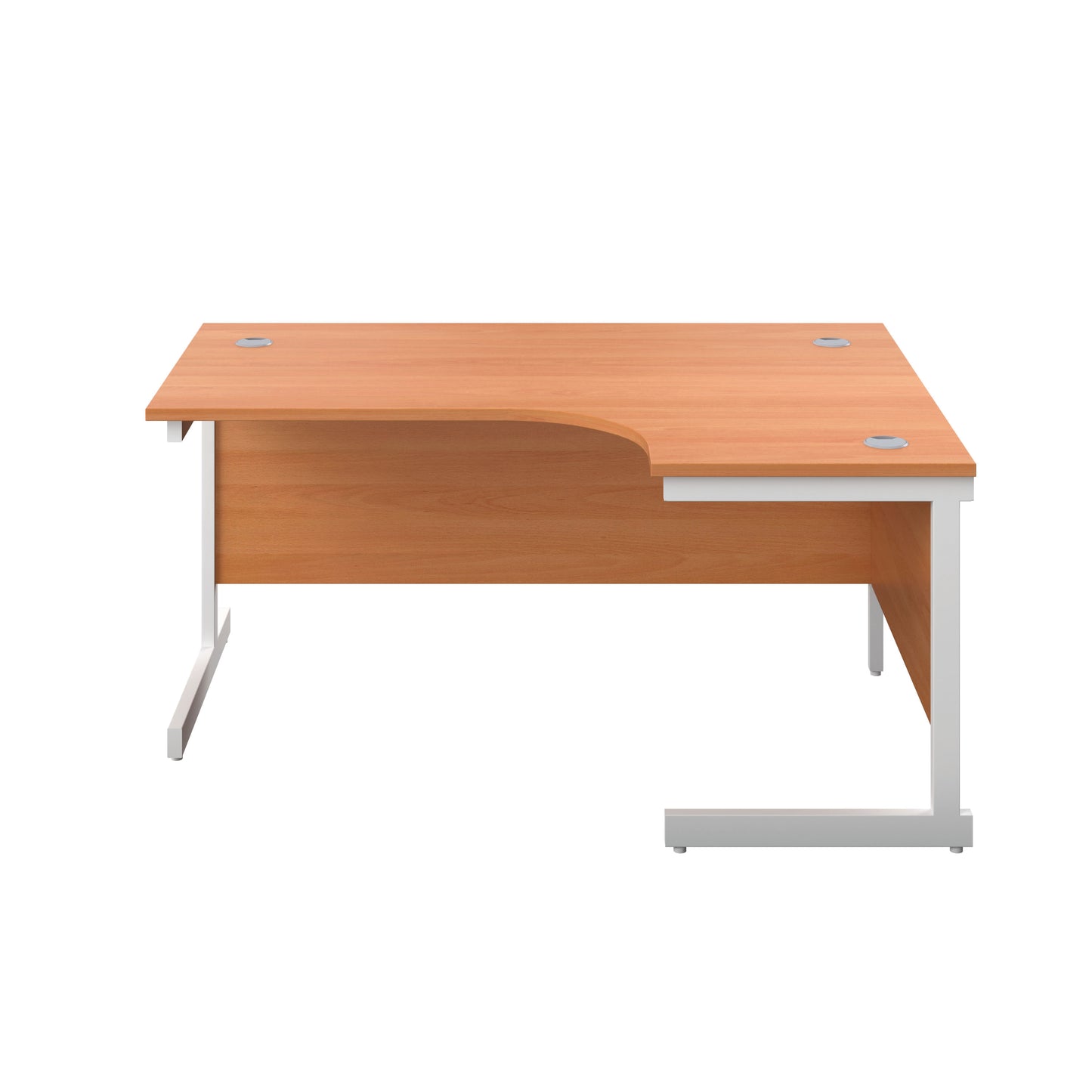First Radial Right Hand Desk 1600x1200x730mm Beech/White KF803102