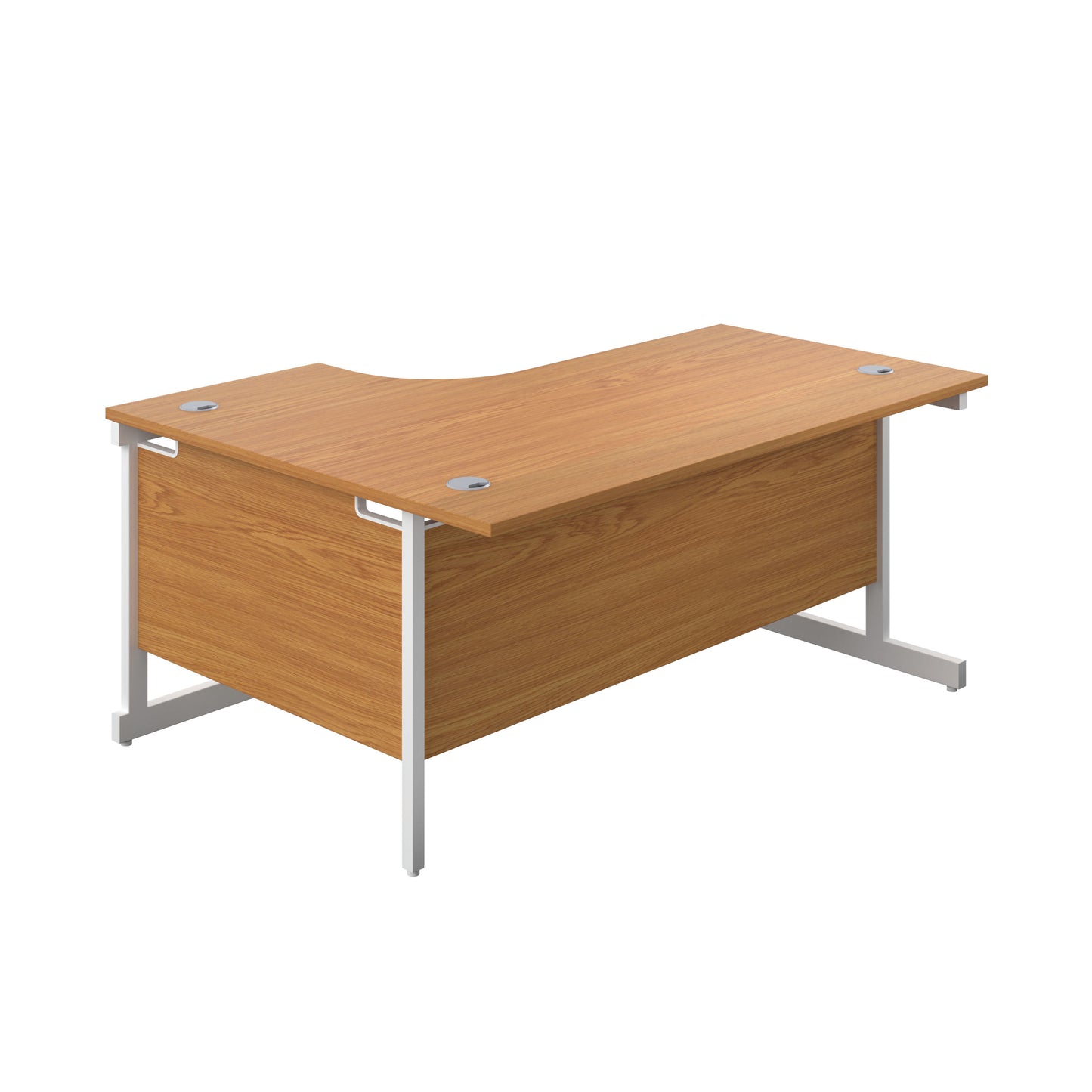 First Radial Right Hand Desk 1600x1200x730mm Nova Oak/White KF803119