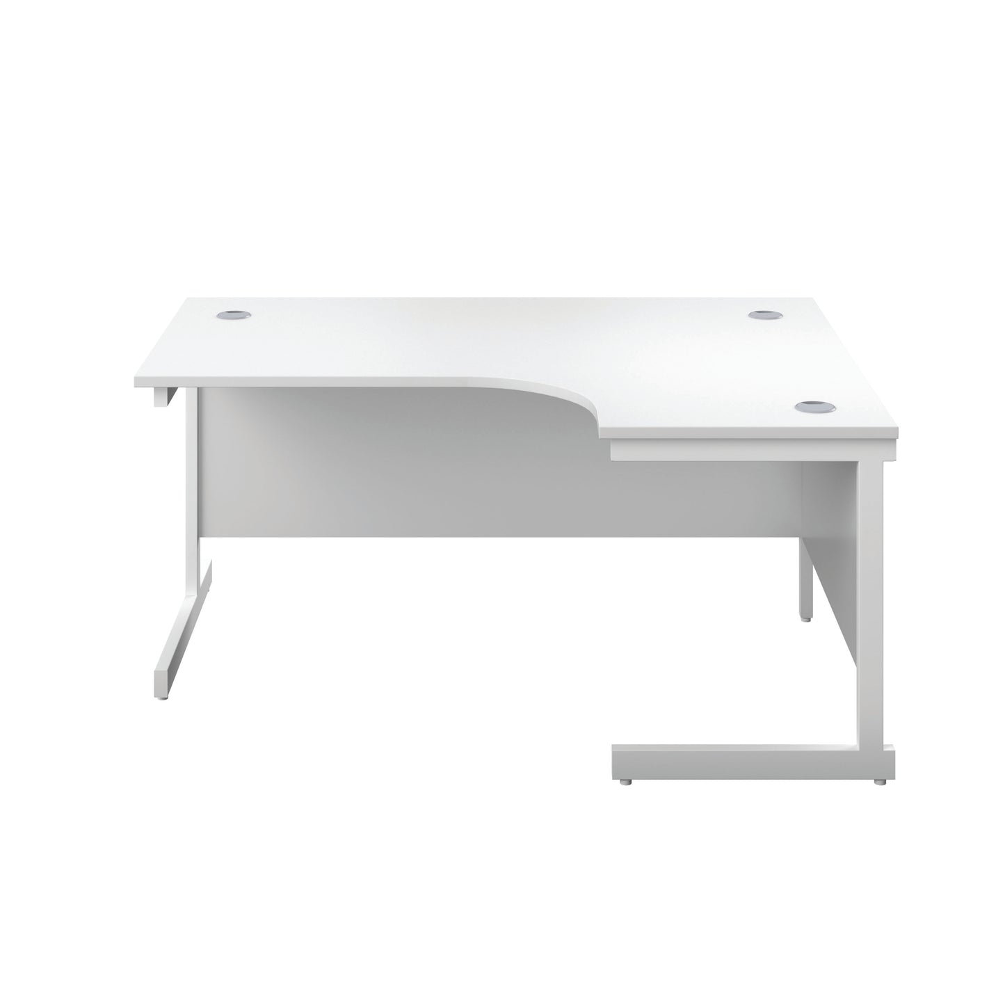 First Radial Right Hand Desk 1600x1200x730mm White/White KF803126
