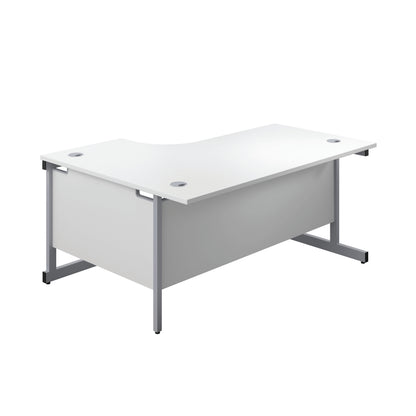 First Radial Right Hand Desk 1800x1200x730mm White/Silver KF803188