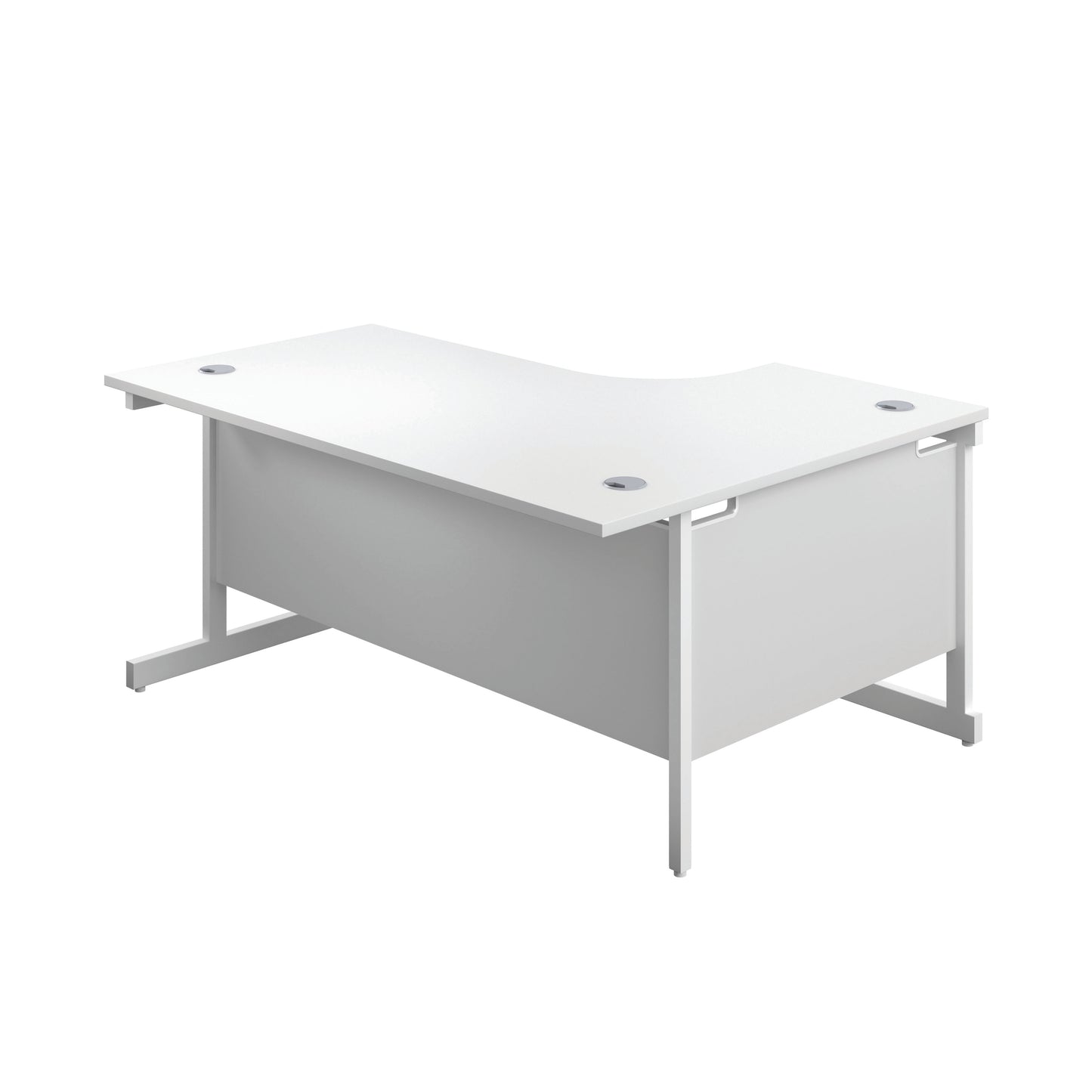 First Radial Left Hand Desk 1800x1200x730mm White/White KF803218