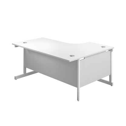 First Radial Left Hand Desk 1800x1200x730mm White/White KF803218