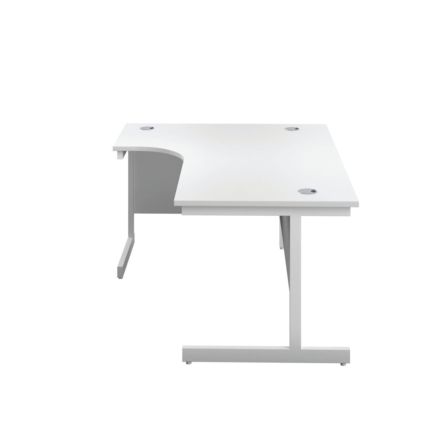 First Radial Left Hand Desk 1800x1200x730mm White/White KF803218