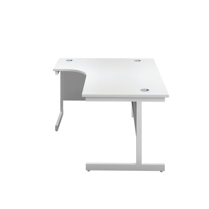 First Radial Left Hand Desk 1800x1200x730mm White/White KF803218