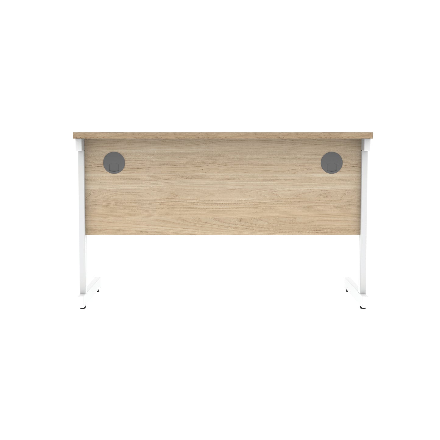 Astin Rectangular Single Upright Cantilever Desk 1200x600x730mm Canadian Oak/Arctic White KF803307