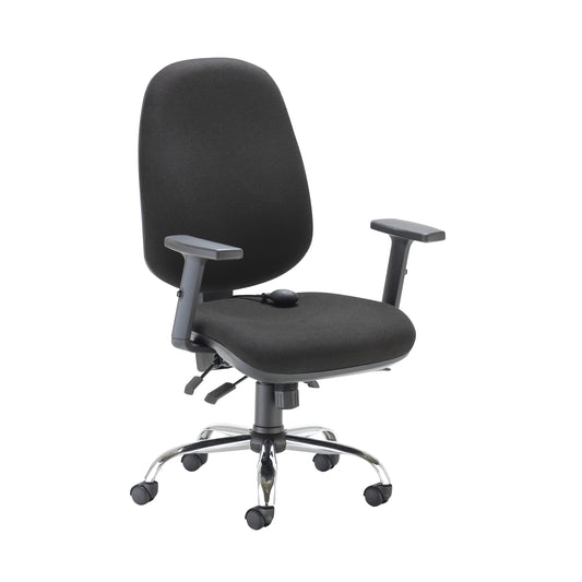First Arista Aire High Back Ergonomic Operator Chair 675x580x1035-1230mm Black KF80331