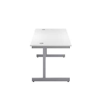 First Rectangular Cantilever Desk 1200x800x730mm White/Silver KF803331