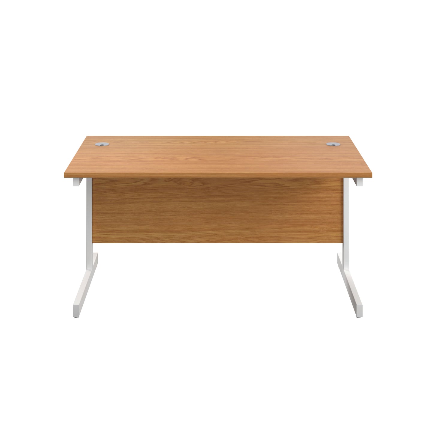 First Rectangular Cantilever Desk 1200x800x730mm Nova Oak/White KF803355