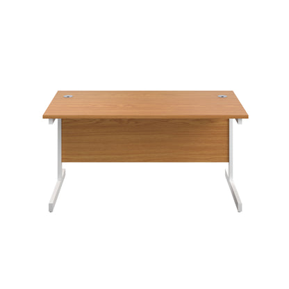 First Rectangular Cantilever Desk 1200x800x730mm Nova Oak/White KF803355