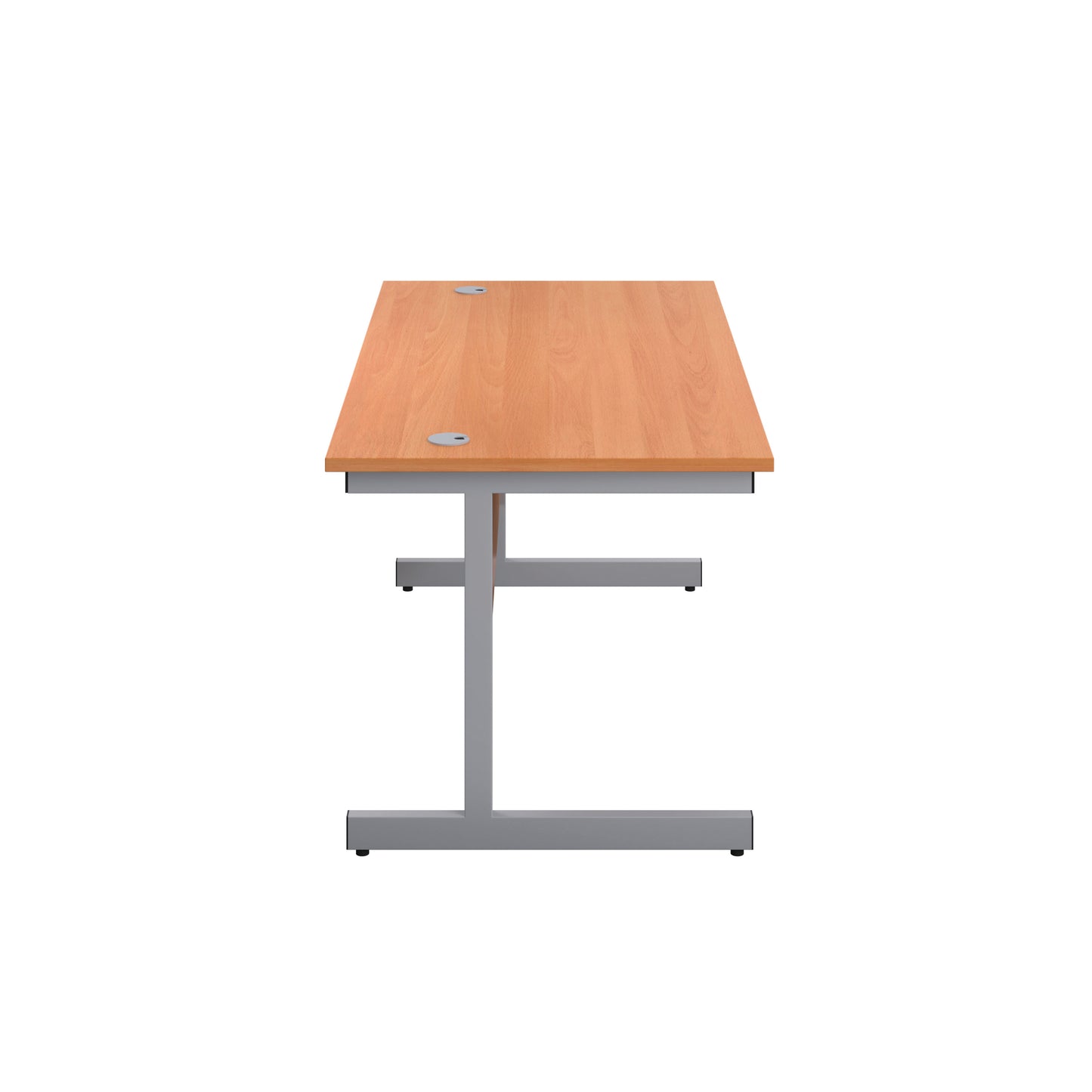 First Rectangular Cantilever Desk 1400x800x730mm Beech/Silver KF803379