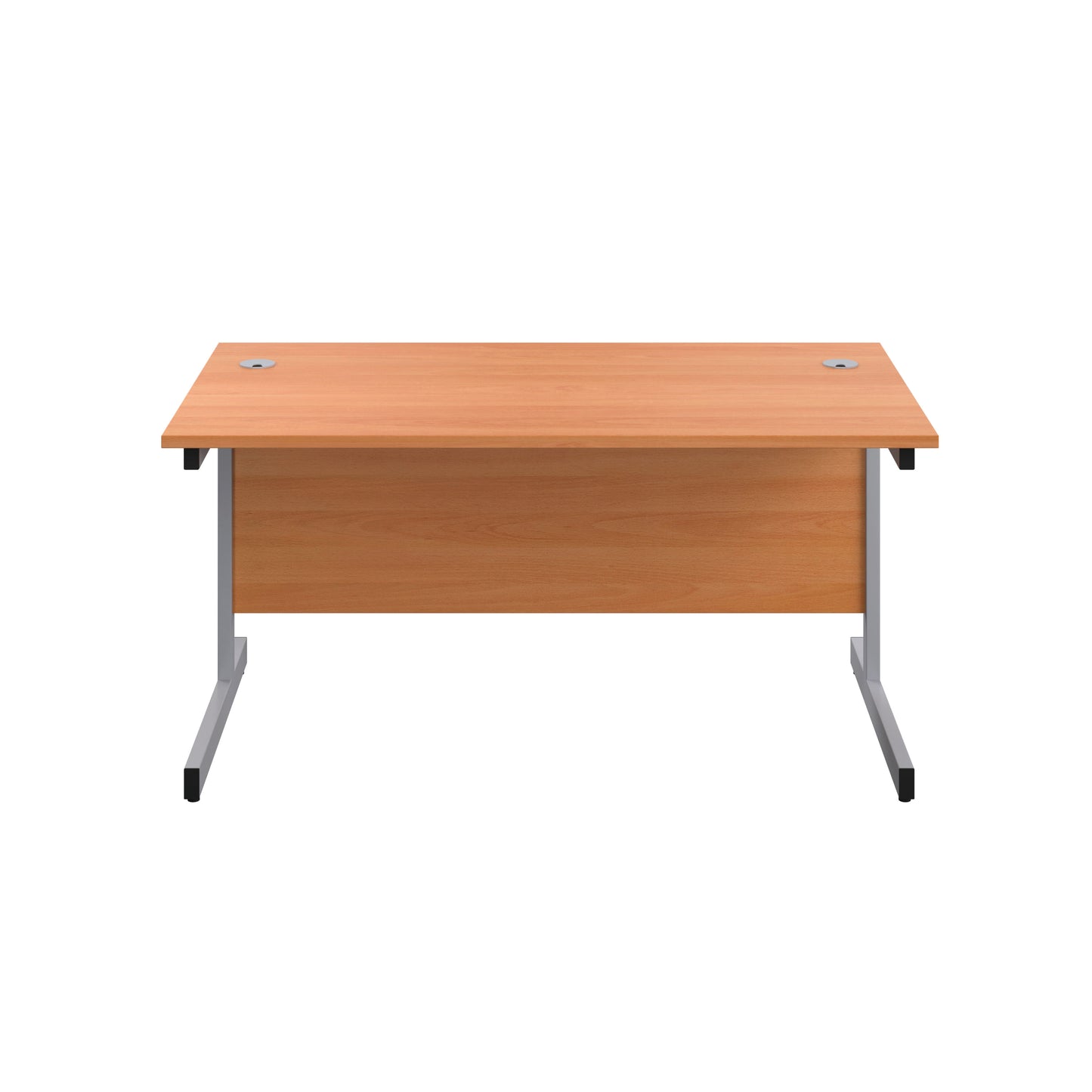 First Rectangular Cantilever Desk 1400x800x730mm Beech/Silver KF803379