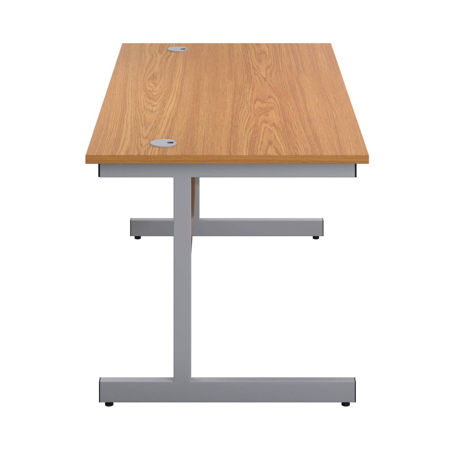 First Rectangular Cantilever Desk 1400x800x730mm Nova Oak/Silver KF803386