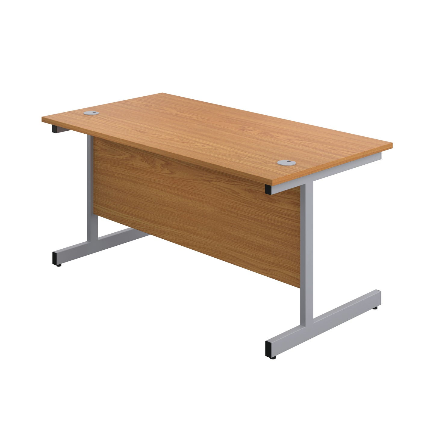 First Rectangular Cantilever Desk 1400x800x730mm Nova Oak/Silver KF803386