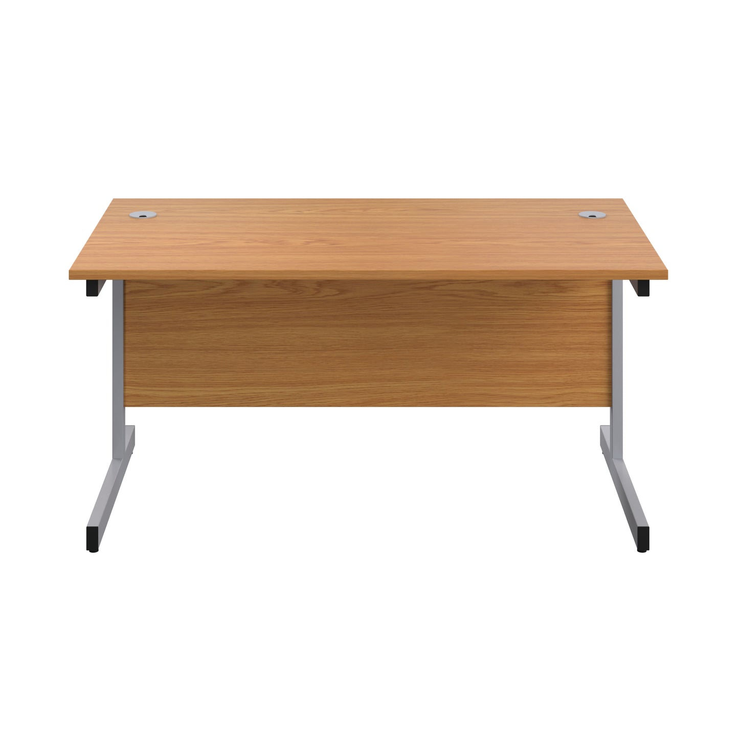 First Rectangular Cantilever Desk 1400x800x730mm Nova Oak/Silver KF803386