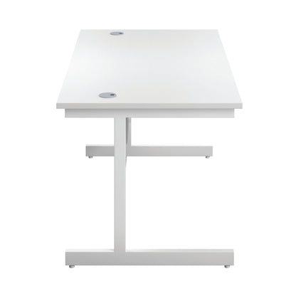 First Rectangular Cantilever Desk 1400x800x730mm White/White KF803423