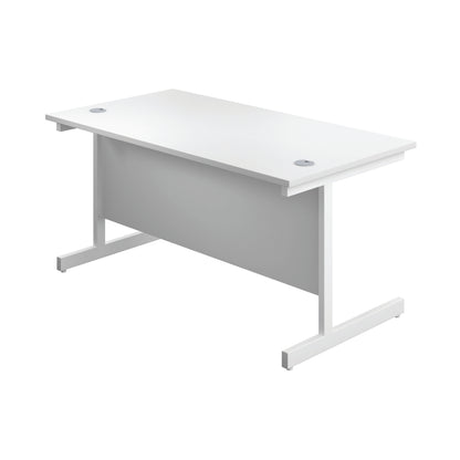 First Rectangular Cantilever Desk 1400x800x730mm White/White KF803423