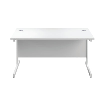 First Rectangular Cantilever Desk 1400x800x730mm White/White KF803423