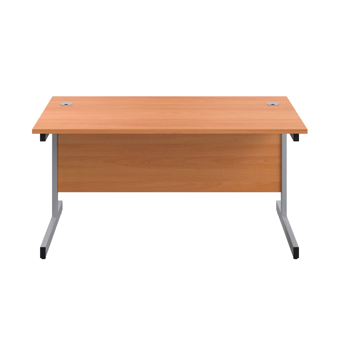 First Rectangular Cantilever Desk 1600x800x730mm Beech/Silver KF803430