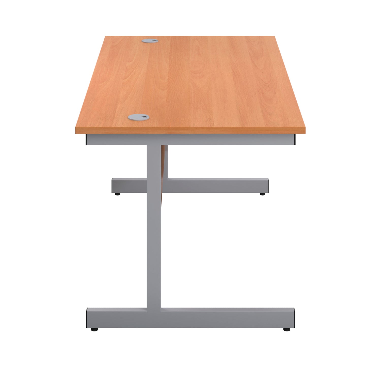 First Rectangular Cantilever Desk 1600x800x730mm Beech/Silver KF803430