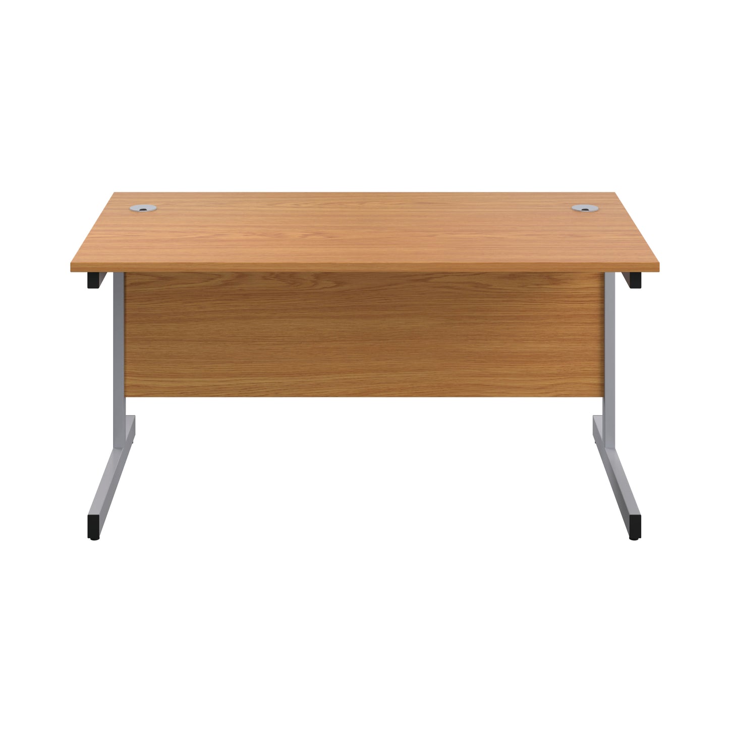 First Rectangular Cantilever Desk 1600x800x730mm Nova Oak/Silver KF803447