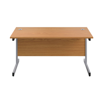 First Rectangular Cantilever Desk 1600x800x730mm Nova Oak/Silver KF803447