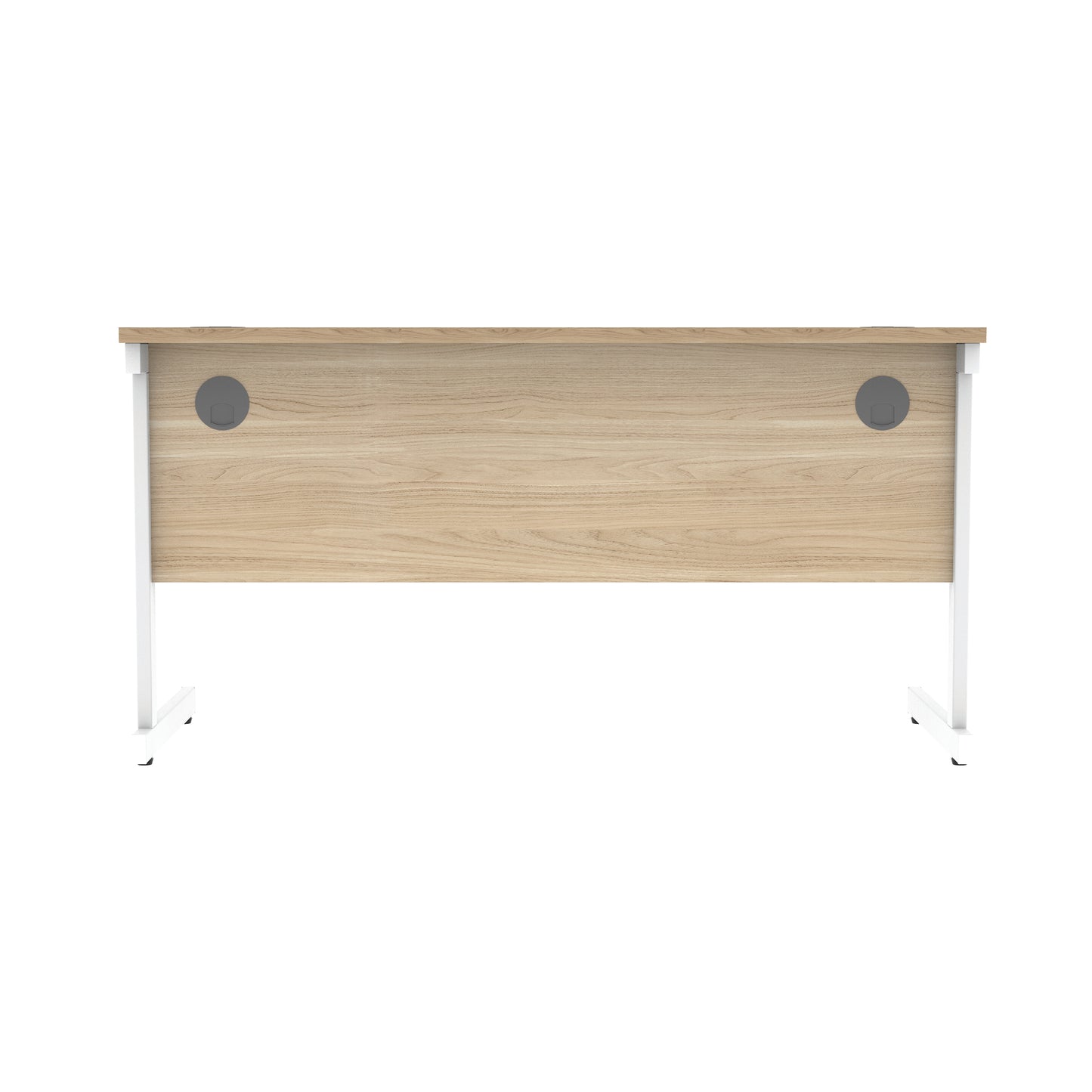 Astin Rectangular Single Upright Cantilever Desk 1400x600x730mm Canadian Oak/Arctic White KF803457