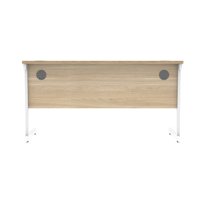 Astin Rectangular Single Upright Cantilever Desk 1400x600x730mm Canadian Oak/Arctic White KF803457