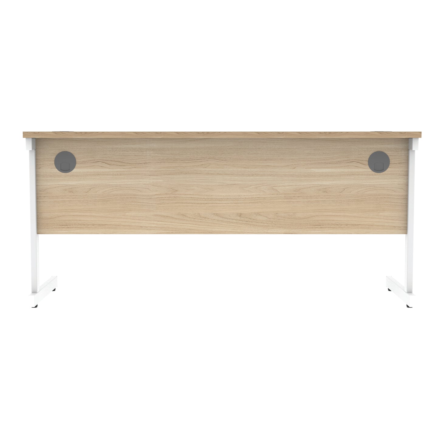 Astin Rectangular Single Upright Cantilever Desk 1600x600x730mm Canadian Oak/Arctic White KF803467