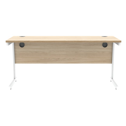 Astin Rectangular Single Upright Cantilever Desk 1600x600x730mm Canadian Oak/Arctic White KF803467