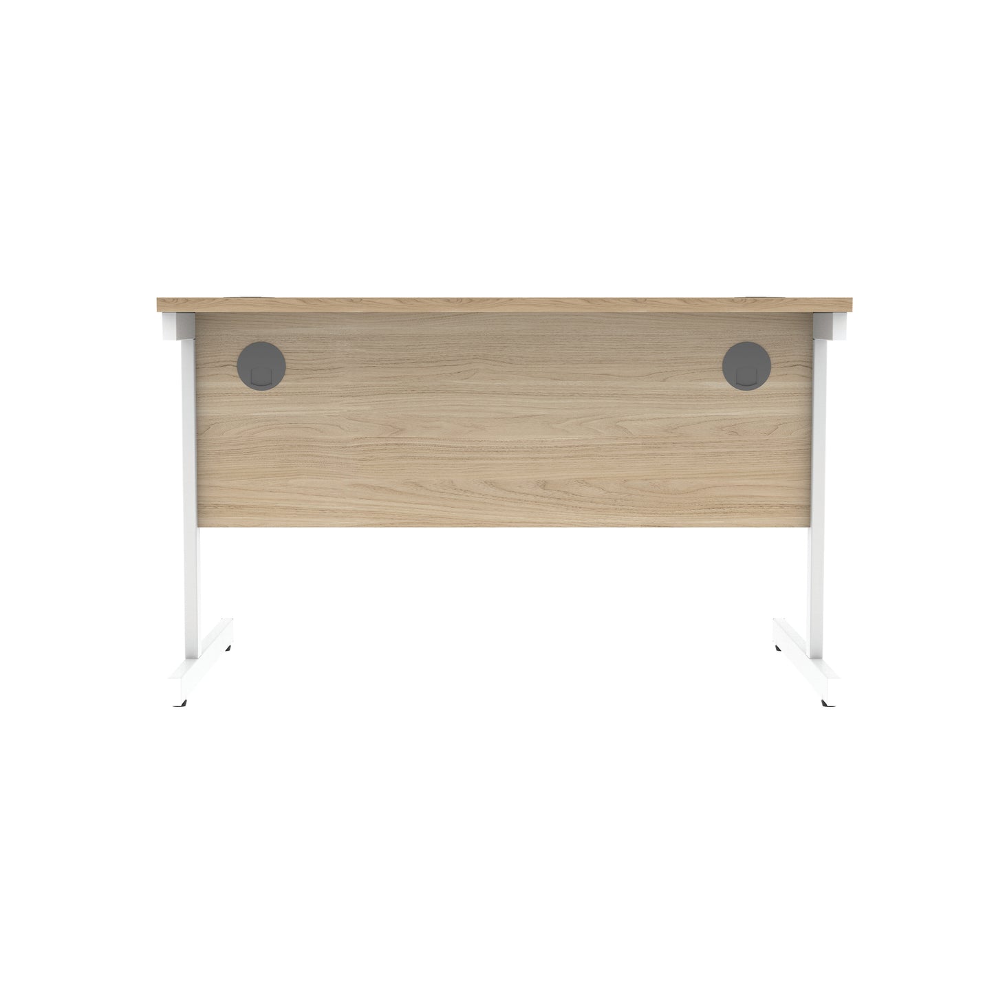 Astin Rectangular Single Upright Cantilever Desk 1200x800x730mm Canadian Oak/Arctic White KF803477