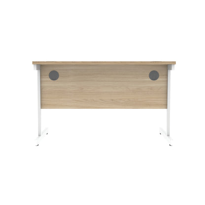 Astin Rectangular Single Upright Cantilever Desk 1200x800x730mm Canadian Oak/Arctic White KF803477