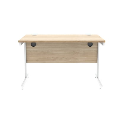 Astin Rectangular Single Upright Cantilever Desk 1200x800x730mm Canadian Oak/Arctic White KF803477