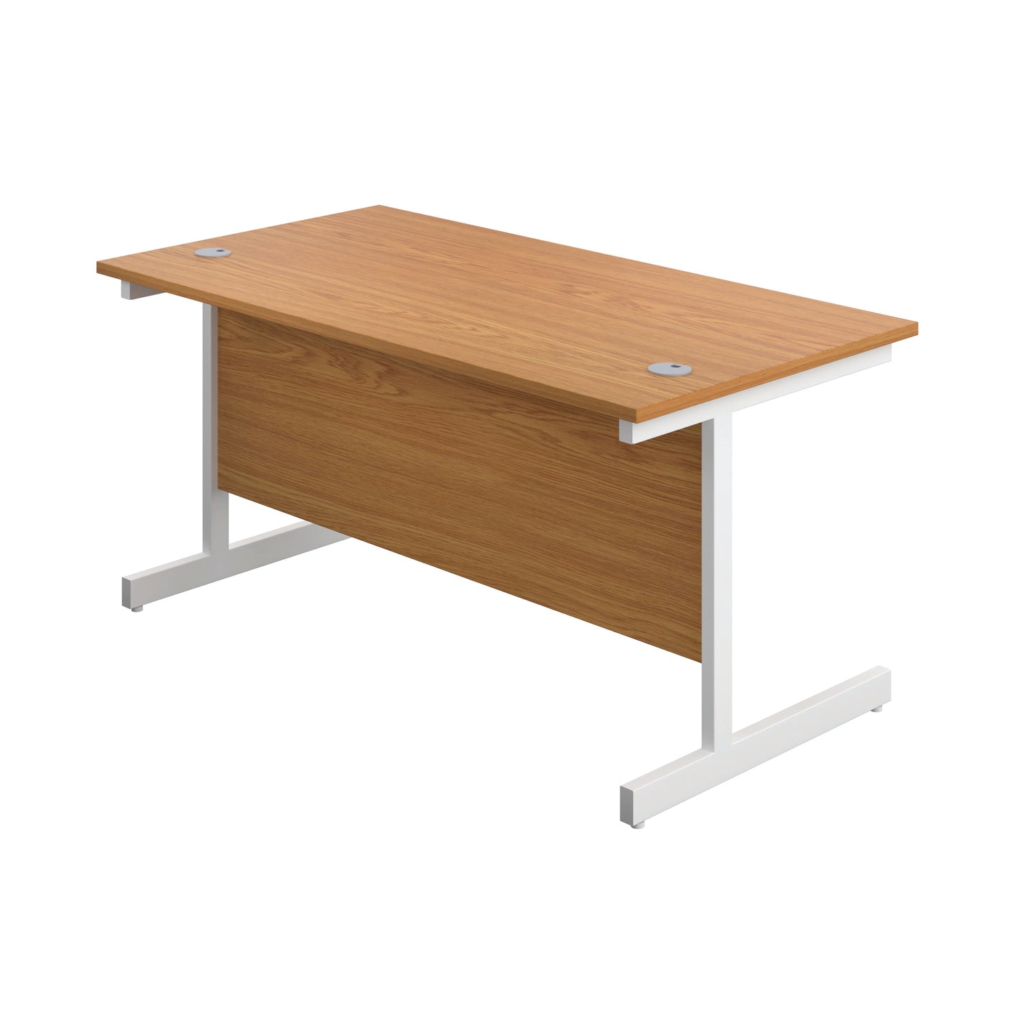 First Rectangular Cantilever Desk 1600x800x730mm Nova Oak/White KF803478